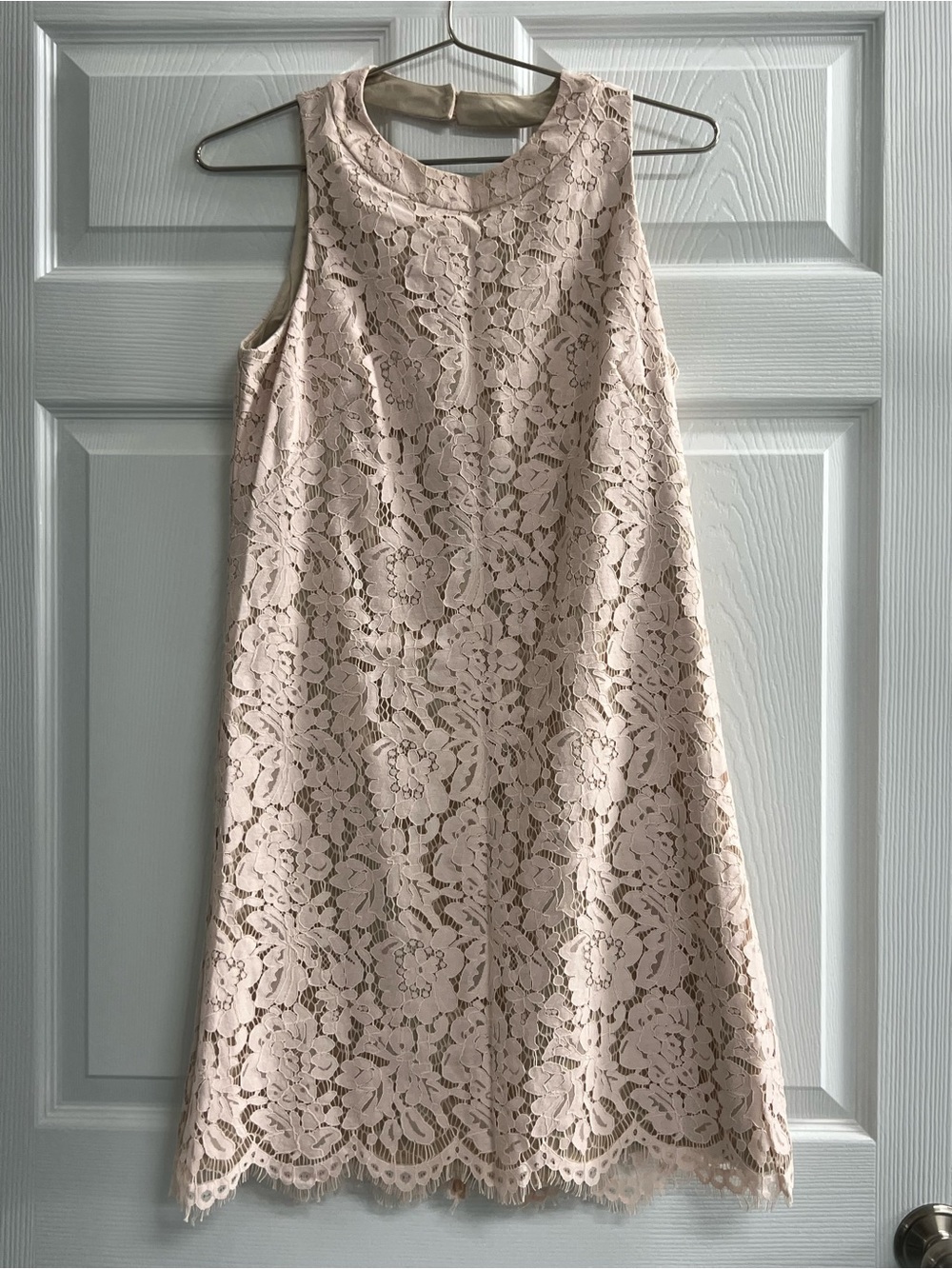Vince Camuto Beige Floral Lace Lined A-Line Dress - Sleeveless - Size 6 - VGUC